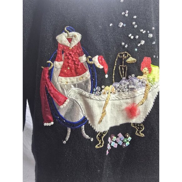 Design Options Philip & Jane Gordon Chic Christmas Cardigan Sweater Size L - Picture 3 of 16